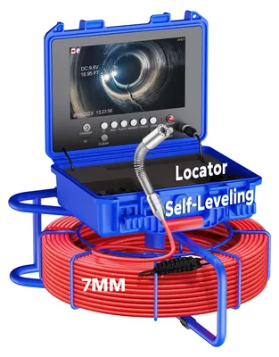 Zdjęcie produktu dla Kamera inspekcyjna do rur, monitor 9 cali, sonda samopoziomująca 512 Hz, bez lokalizatora, długość kabla 30 metrów