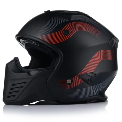 Produktbild von Jet helm mit Sonnenblende | VITO BRUZANO | Rollerhelm trial helm | ECE 22.06 | Motorradhelm mit abnehmbarem Kinnriemen | M (57-58cm)