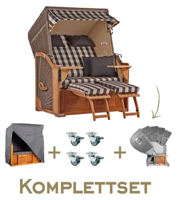 Produktbild von Strandkorb Schutzhaube Hülle Schutzhaube Segeltuch grau : Breite 130cm