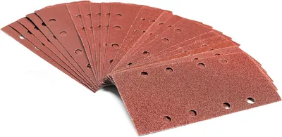 Produktbild von Schleifbogen-Set mit 40 Stück, 93 x 190 mm, je 10 x Korn 60/80/120/240, selbsthaftend für Schwingschleifer