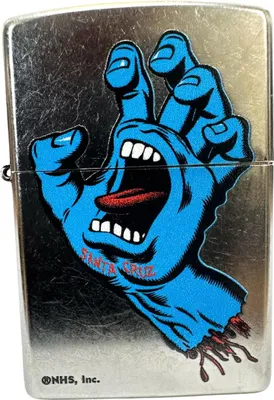 Produktbild von Zippo Feuerzeug 60006129 Santa Cruz Artist Benzin Sturmfeuerzeug mit Screaming Hand Grafik
