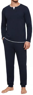Produktbild von Herren Pyjama Set Baumwolle Lange Ärmel mit Rundhalsausschnitt