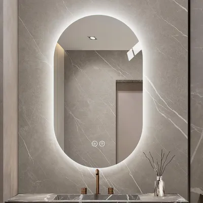Produktbild von 60*90cm Smart Wall Mounted LED Touch Screen Anti-fog Mirror Bathroom Mirror, Barber Shop Mirror