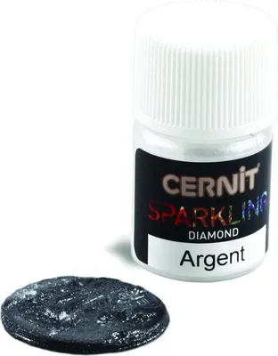 Produktbild von Cernit Sparkling Glimmerpulver für Polymer-Modelliermasse - 5 g Diamant Silber