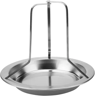 Productafbeelding van Kip Roosterrek - Kip Houder - Kip Grillen - Roestvrij Staal - 19.5 x 16.5 cm - Zilver