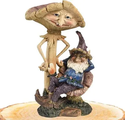 Image de Décoration de clôture de jardin avec figurine en forme de champignon - clôture de jardin décorative avec ornements en gazon synthétique et accessoires.