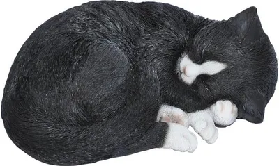 Produktbild von Gartenfigur Dekofigur schlafende Katze schwarz
