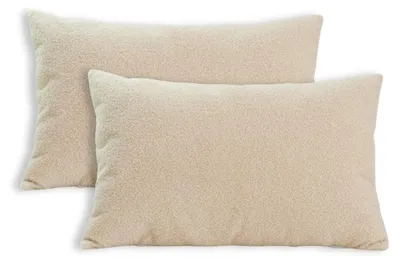 Image de Coussin décoratif Lumali beige 30 x 50 cm, housse en tissu bouclé, décoration de salon, housses de coussin es OEKO-TEX