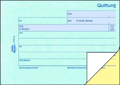 Produktbild von AVERY Zweckform Formularbuch "Quittung" selbstdurchschreibend A6 quer 2 x 40 Blatt