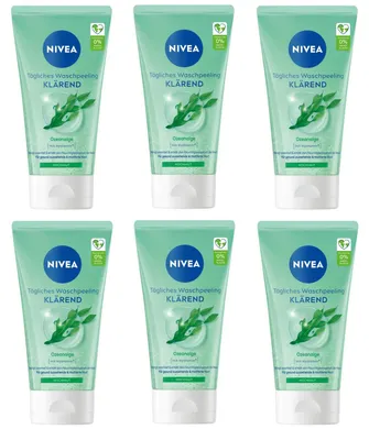Zdjęcie produktu dla Nivea Daily Wash Peeling oczyszczający do twarzy 150ml 6-pak