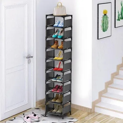 Productafbeelding van Famanu schoenenrek, 10 lagen, ruimtebesparend - schoenenorganizer voor 10 paar hoge schoenen