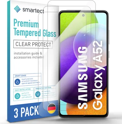 Produktbild von 3x Schutzglas Panzerfolie Klar für Galaxy A52 4G/ A52 5G/ A52s 5G Displayschutz
