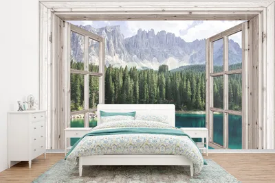 Produktbild von MuchoWow® Fototapete für Wohnzimmer oder Schlafzimmer Wandtapete Vinyl Motivtapete Aussicht - Italien - Berg - 320x240 cm - Tapeten