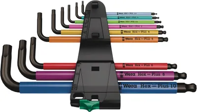 Obrázek produktu pro Wera 950/9, Typ produktu: Sada nástrčných klíčů, Počet klíčů v balení: 9 kusů, Materiál rukojeti: Plast. Velikost dlouhého ramene (min.): 9 cm, Velikost krátkého ramene (min.): 22,4 cm (05022089001)