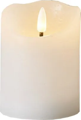 Produktbild von Star Trading 061-13-1 LED-Echtwachs-Kerze "Flamme Rustic", weiß, 10 cm