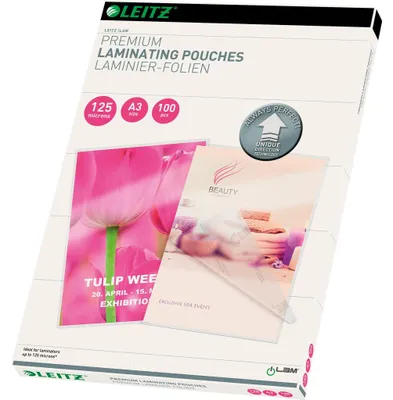 Obrázek produktu pro Leitz iLAM UDT, Průhledná, EVA (ethylen-vinyl-acetát), Polyethylentereftalát (PET), Lesklý, A3, 309 mm, 435 mm