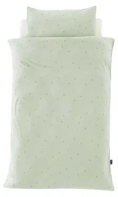 Produktbild von Träumeland Bettwäsche Jersey Fiore grün 100/135 + 40/60 cm