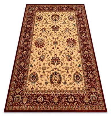 Image de Tapis en laine KASHQAI 4303 106 Fleurs, cadre beige / bordeaux beige 80x160 cm