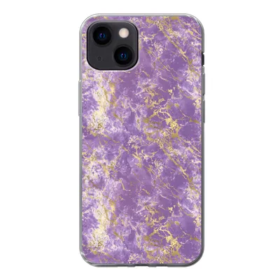Produktbild von MuchoWow® Handyhülle Schutzhülle Hülle für iPhone 13 mini Marmor - Lila - Gold - Muster Silikon Softcase Handy Hülle - Softcase