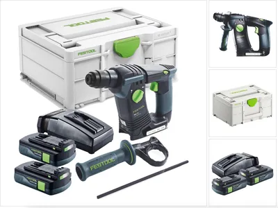 Obrázek produktu pro Festool BHC 18-Basic akumulátorová příklepová vrtačka 18 V 1,8 J SDS Plus Brushless + 2x akumulátor 3,0 Ah + nabíječka + Systainer
