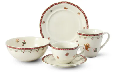Obrázek produktu pro Snídaňová sada, vánoční porcelán, perníčky, Leander, 5 d