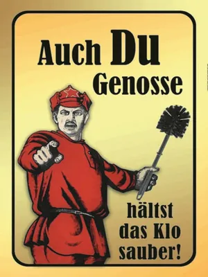 Produktbild von vianmo Holzschild 40x30 cm Du Genosse hältst Klo sauber