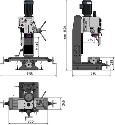 Produktbild von Optimum Präzisions-Bohr-Fräsmaschine OPTImill MB 4, 3338451
