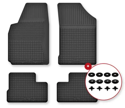Produktbild von Gummi-Fußmatten für Opel Corsa A 1982-1993 (Schrägheck) – 4-tlg, Schwarz, Semi-Universal, angepasst – Wielganizator Semi-Universal