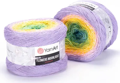Produktbild von YarnArt Flowers Moonlight Garn, Multicolor, Ombre-Effekt, 1000m / 260g, Baumwollmischung