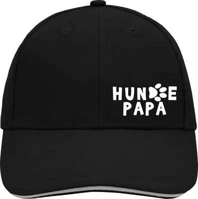 Produktbild von Huuraa Cappy Mütze Hundepapa Tapse Black/Light Grey Baumwolle 6-Panel Kappe Geschenkidee