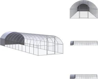 Image de vidaXL Poulailler d'extérieur 3x12x2 m Acier galvanisé - Habitats & Enclos pour petits animaux