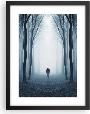 Produktbild von Gerahmtes Poster - Schwarzer Rahmen - Charakter Wald Einsamkeit - 30x40 cm - Wand Bild - Wanddeko - Wandbilder - Wandposter - Bilderrahmen - Bilder - Kunstdruck - Wandbild - P2BPA30x40-4142