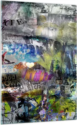 Produktbild von Bilder auf glas - Einteilig - Graffiti modern - 70x100cm - Glasbilder - Wandbilder - Bilder - zum Aufhängen bereit - Wanddekoration aus Glas - Glas Bilder - Wandbild auf Glas - GPA70x100-3564