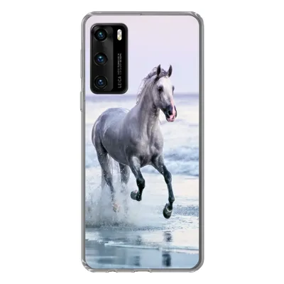 Produktbild von MuchoWow® Handyhülle Schutzhülle Hülle für Huawei P40 Pferde - Luft - Meer Silikon Softcase Handy Hülle - Handytasche