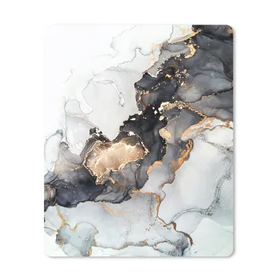Produktbild von MuchoWow® Mauspad Mousepad Marmor - Schwarz - Weiß - Gold - Luxus - Abstrakt 19x23 cm - Mousepads - Maus Mat - Pad - Mausunterlage - Mauspads - Spielen