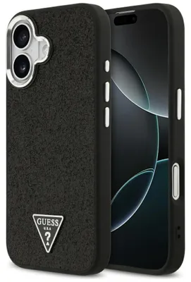 Zdjęcie produktu dla Etui Guess Glitter Triangle MagSafe do iPhone 17 czarny