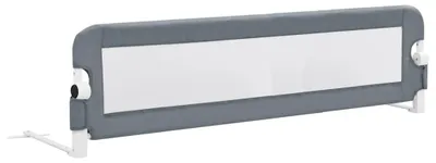 Productafbeelding van vidaXL Beschermrail voor kinderbed, grijs, 120x42 cm, polyester