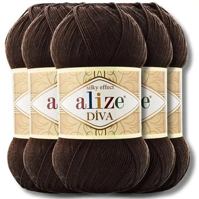 Zdjęcie produktu dla Alize 5 x 100 g wełna Diva, jednolita, do szydełkowania i dziergania (26)