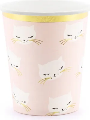 Image de Gobelets en carton pour chats 6 pièces rose-or 200ml - taille unique