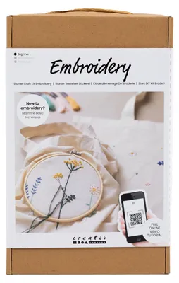 Image de Set de bricolage "broderie", set de broderie sacs avec fleurs, matériel et instructions inclus