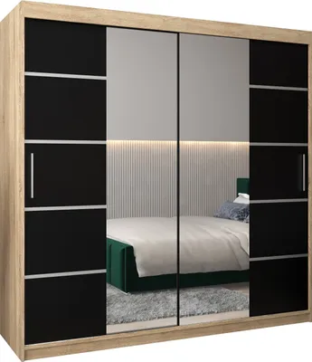 Produktbild von Kleiderschrank, Schiebetürenschrank Schlafzimmer, Schrank mit Spiegel VERONA 4 200 cm