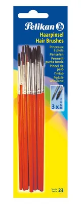 Produktbild von Pelikan Haarpinsel-Set Sorte 23 12-teilig sortiert je Größe 3 x 2, 4, 6 und 8