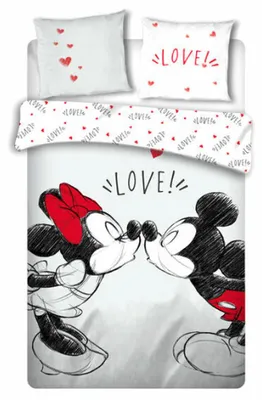Produktbild von Aymax Disney Doppel-Wendebettwäsche Mickey und Minnie küssen sich - -Love