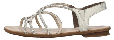 Produktbild von Rieker Damen Sandale Strass Perlen Gummizug Stretch 64270, Größe:40 EU, Farbe:Beige