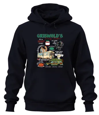 Obrázok produktu pre Griswolds Family Christmas Beautiful Christmas Quotes - Christmas Xmas Uni mikina s kapucňou, Navy, S