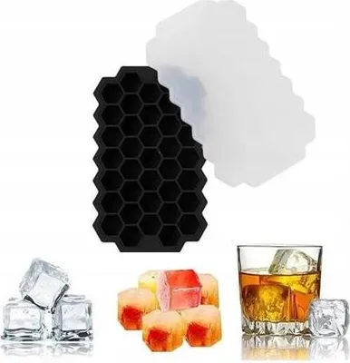 Produktbild von ECARLA Silikonform 37 achteckige Eiswürfel schwarz