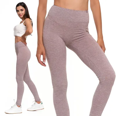 Immagine prodotto di MORAJ Leggings da donna 1000-018 a vita alta senza cuciture laterali Opaco a vita alta, Beige Melange, L/XL