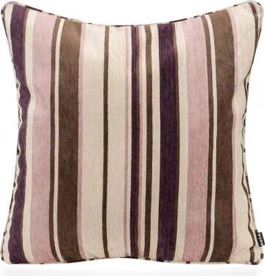 Produktbild von H.O.C.K. Bobetta Kissen mit Keder 60x60cm Streifen col. 05 rose / lila / brown