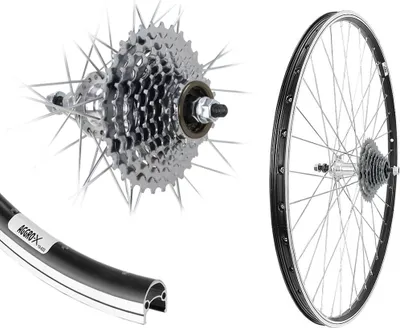 Produktbild von AGGRO-X 28 Zoll Alu Hinterrad 19-622 Laufrad Hohlkammer Felgenbremse inkl. 9 Fach Zahnkranz 27 Gang