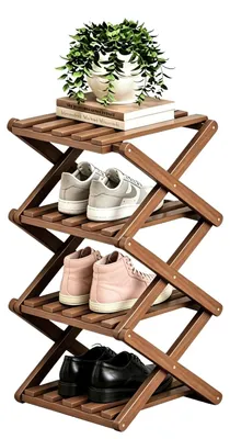 Schuhregal Bambus 4 Ebenen 25x25x54 cm klappbar